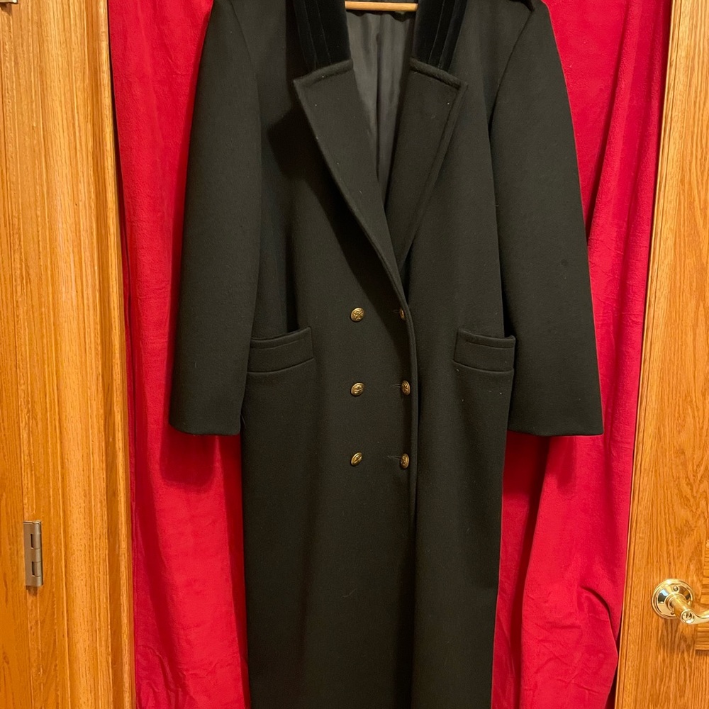 Vintage 1990 Black Midi Coat.